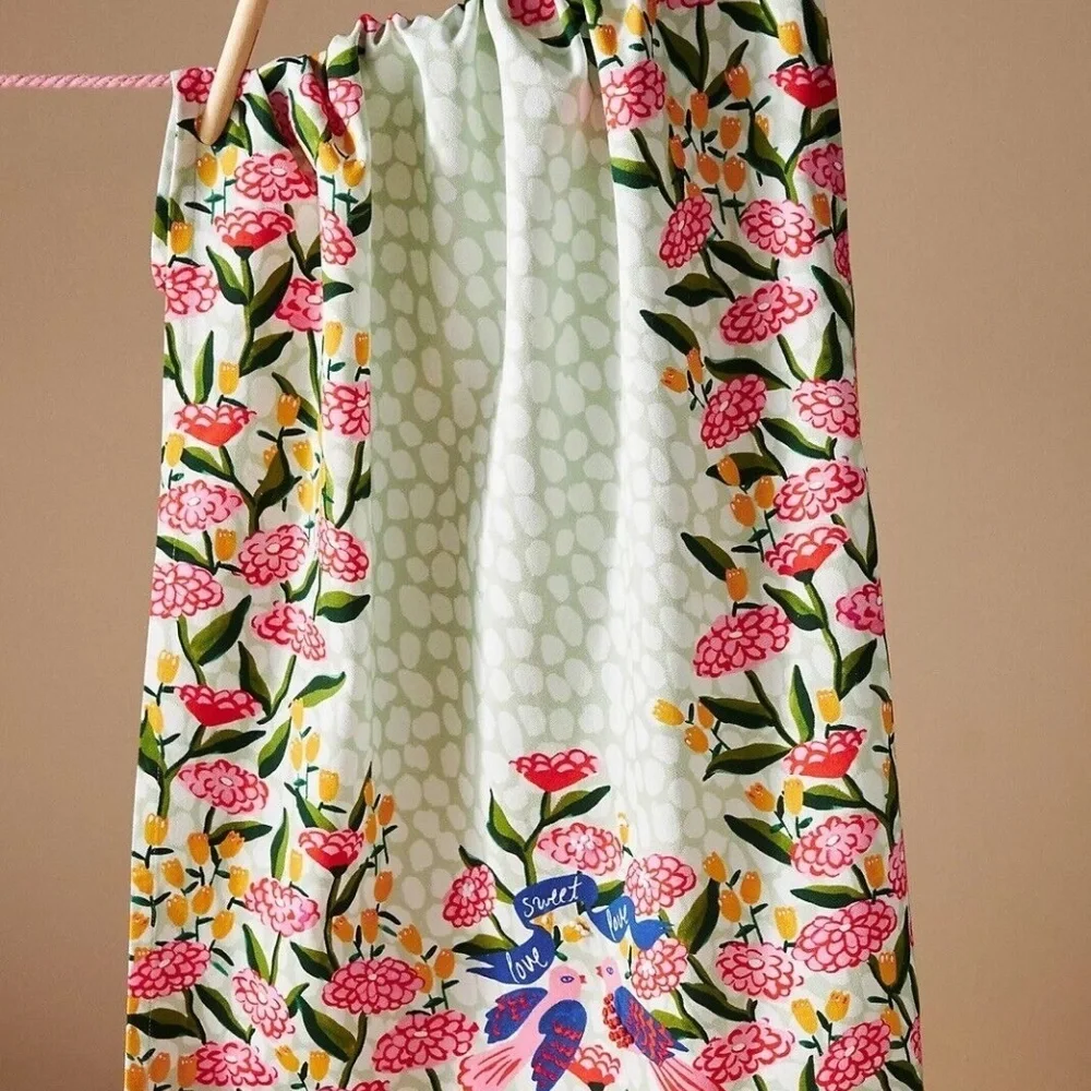 NWT Anthropologie Love Birds Cotton Dish Towel